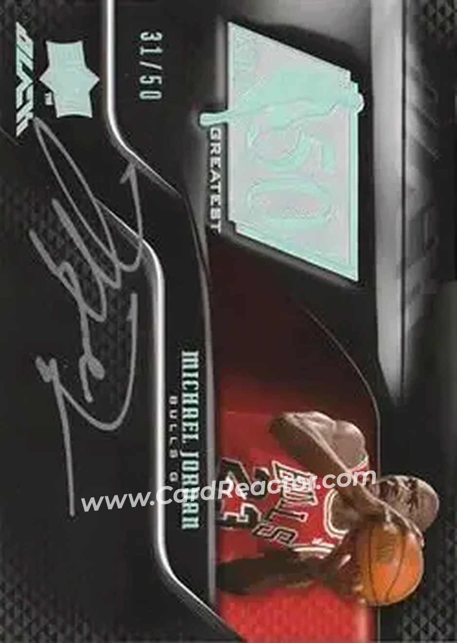 2008-09 UD Black - 50 Greatest Autographs #50AU-JO - Michael Jordan - Chicago Bulls - Front