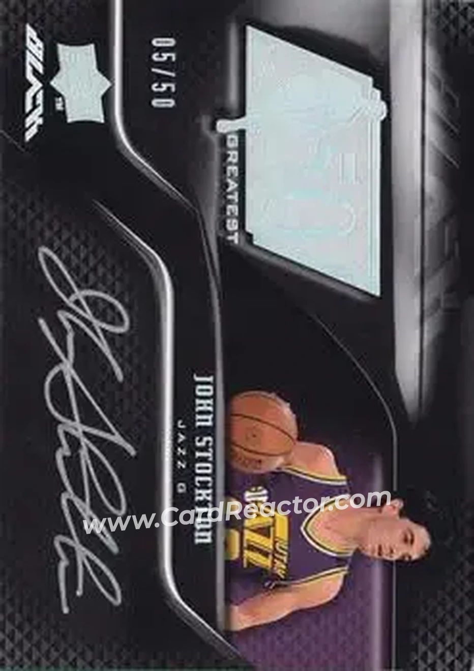 2008-09 UD Black - 50 Greatest Autographs #50AU-JS - John Stockton - Utah Jazz - Front