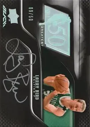 2008-09 UD Black - 50 Greatest Autographs #50AU-LB - Larry Bird - Boston Celtics