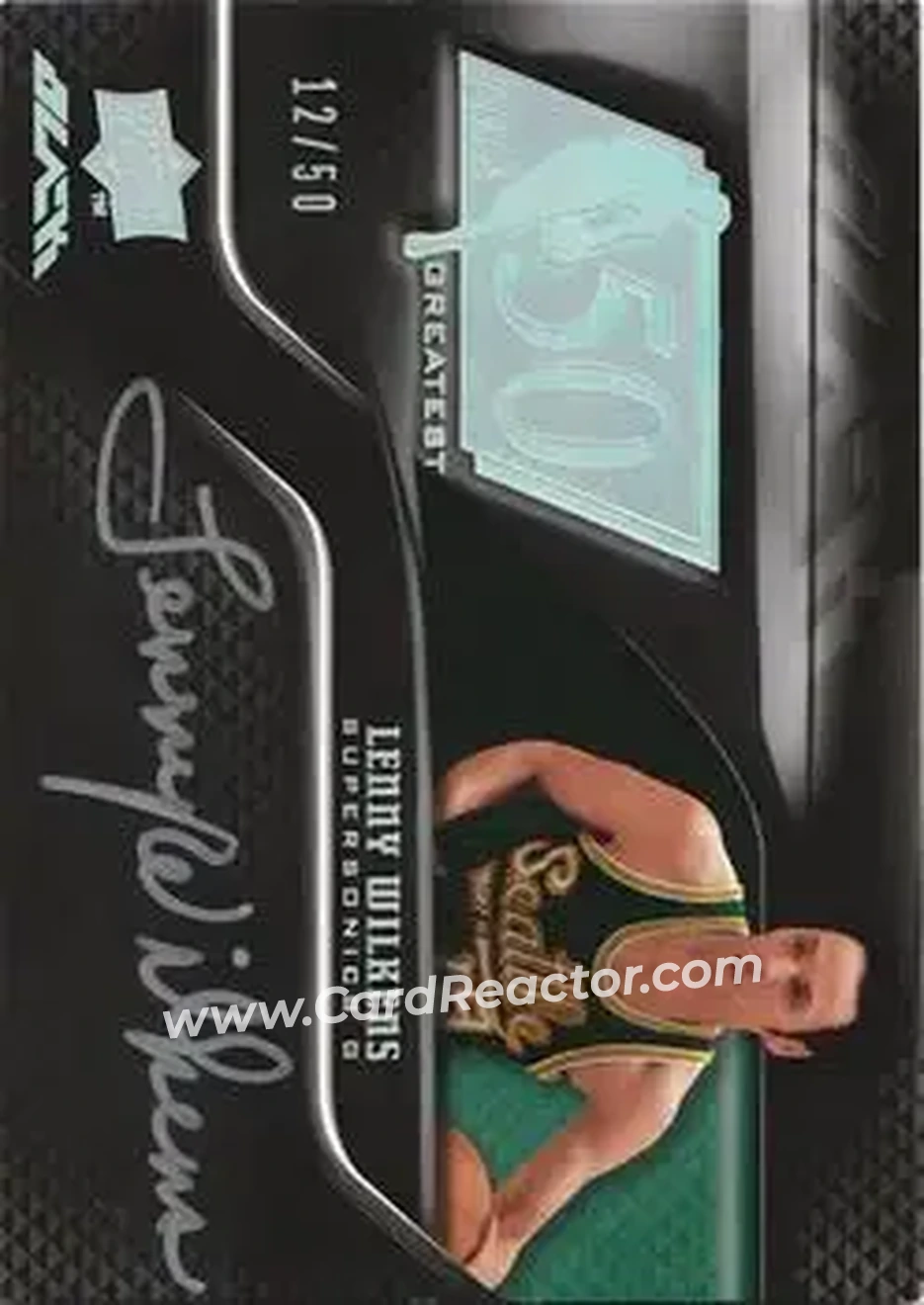 2008-09 UD Black - 50 Greatest Autographs #50AU-LW - Lenny Wilkens - Seattle SuperSonics - Front