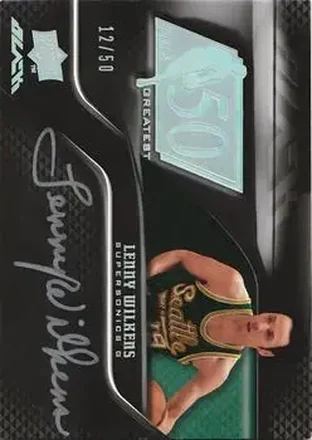 2008-09 UD Black - 50 Greatest Autographs #50AU-LW - Lenny Wilkens - Seattle SuperSonics
