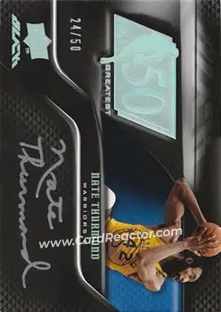 2008-09 UD Black - 50 Greatest Autographs #50AU-NT - Nate Thurmond - Golden State Warriors - Front 2008-09 UD Black - 50 Greatest Autographs #50AU-NT - Nate Thurmond - Golden State Warriors - Front