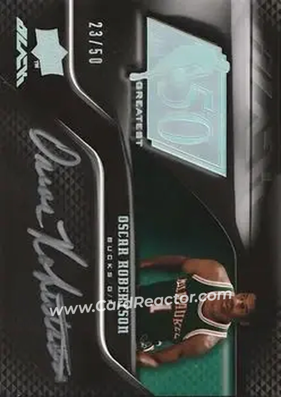 2008-09 UD Black - 50 Greatest Autographs #50AU-OR - Oscar Robertson - Milwaukee Bucks - Front