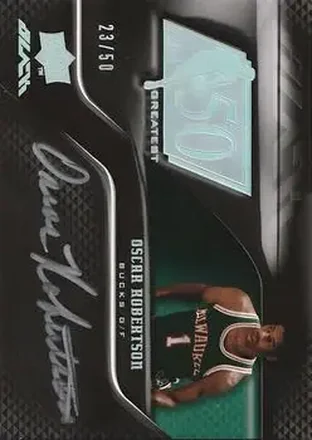 2008-09 UD Black - 50 Greatest Autographs #50AU-OR - Oscar Robertson - Milwaukee Bucks