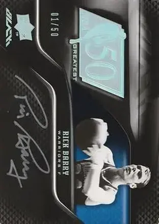 2008-09 UD Black - 50 Greatest Autographs #50AU-RB - Rick Barry - Golden State Warriors