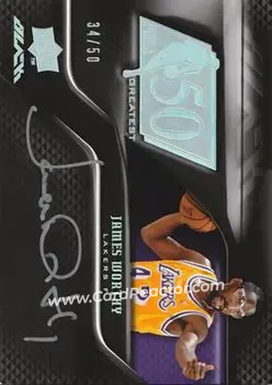 2008-09 UD Black - 50 Greatest Autographs #50AU-WO - James Worthy - Los Angeles Lakers - Front