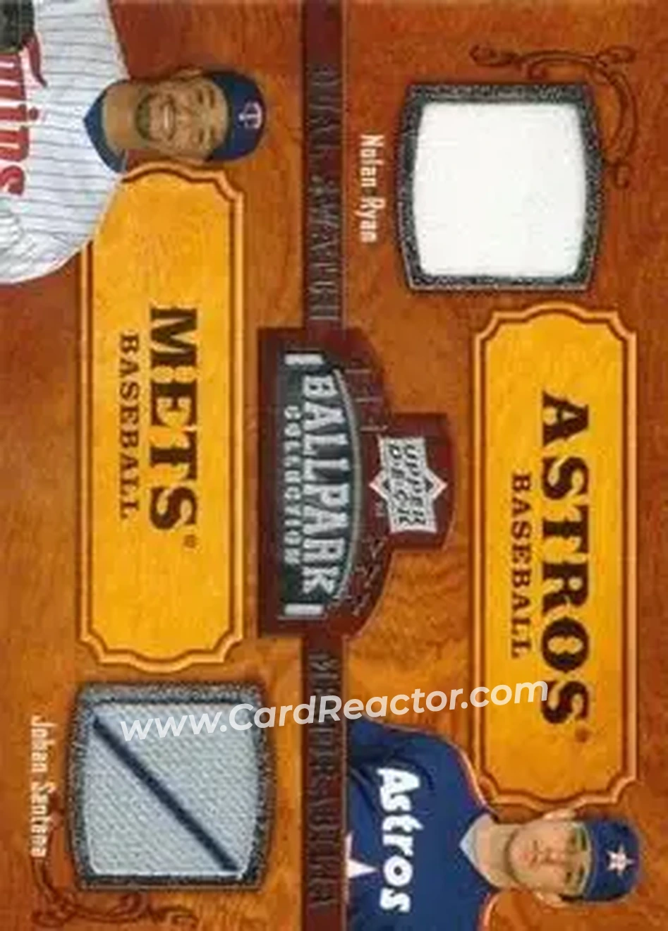 2008 Upper Deck Ballpark Collection #153 - Nolan Ryan - Johan Santana MEM - Houston Astros - New York Mets - Front