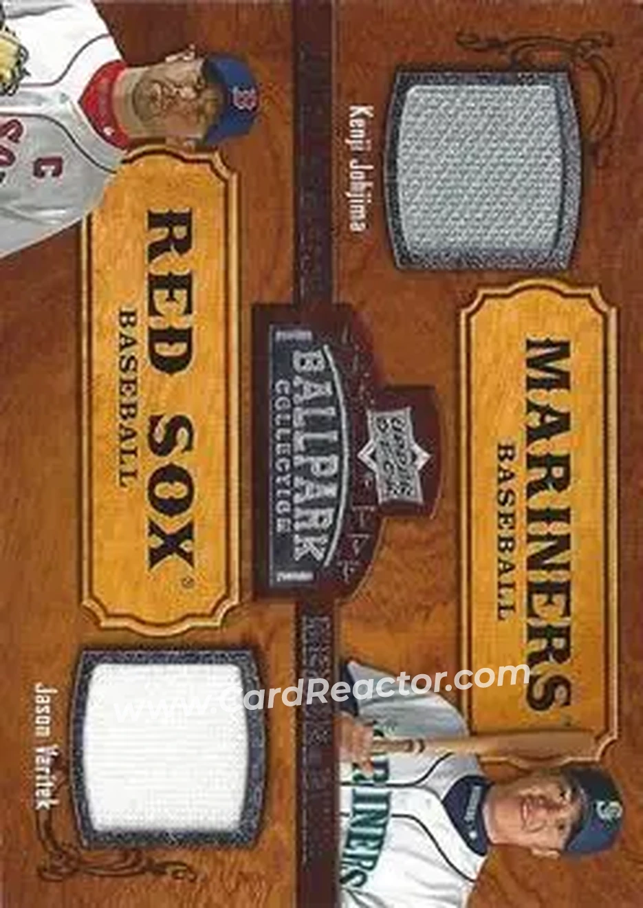 2008 Upper Deck Ballpark Collection #157 - Kenji Johjima - Jason Varitek MEM - Seattle Mariners - Boston Red Sox - Front 2008 Upper Deck Ballpark Collection #157 - Kenji Johjima - Jason Varitek MEM - Seattle Mariners - Boston Red Sox - Front