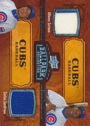 2008 Upper Deck Ballpark Collection #161 - Alfonso Soriano - Carlos Zambrano MEM - Chicago Cubs - Chicago Cubs