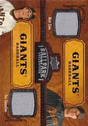 2008 Upper Deck Ballpark Collection #174 - Matt Cain - Tim Lincecum MEM - San Francisco Giants - San Francisco Giants
