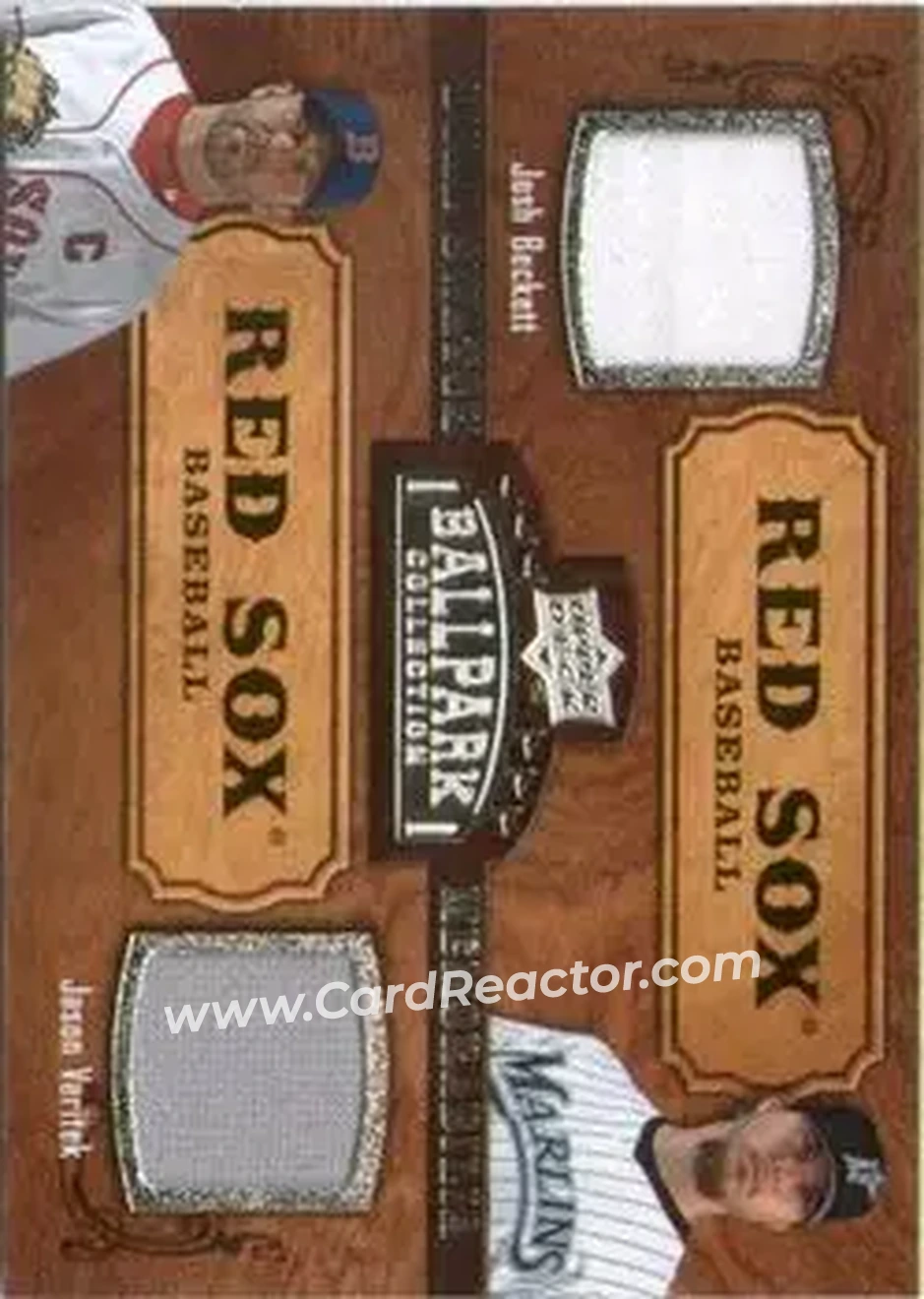 2008 Upper Deck Ballpark Collection #178 - Josh Beckett - Jason Varitek MEM - Boston Red Sox - Boston Red Sox - Front