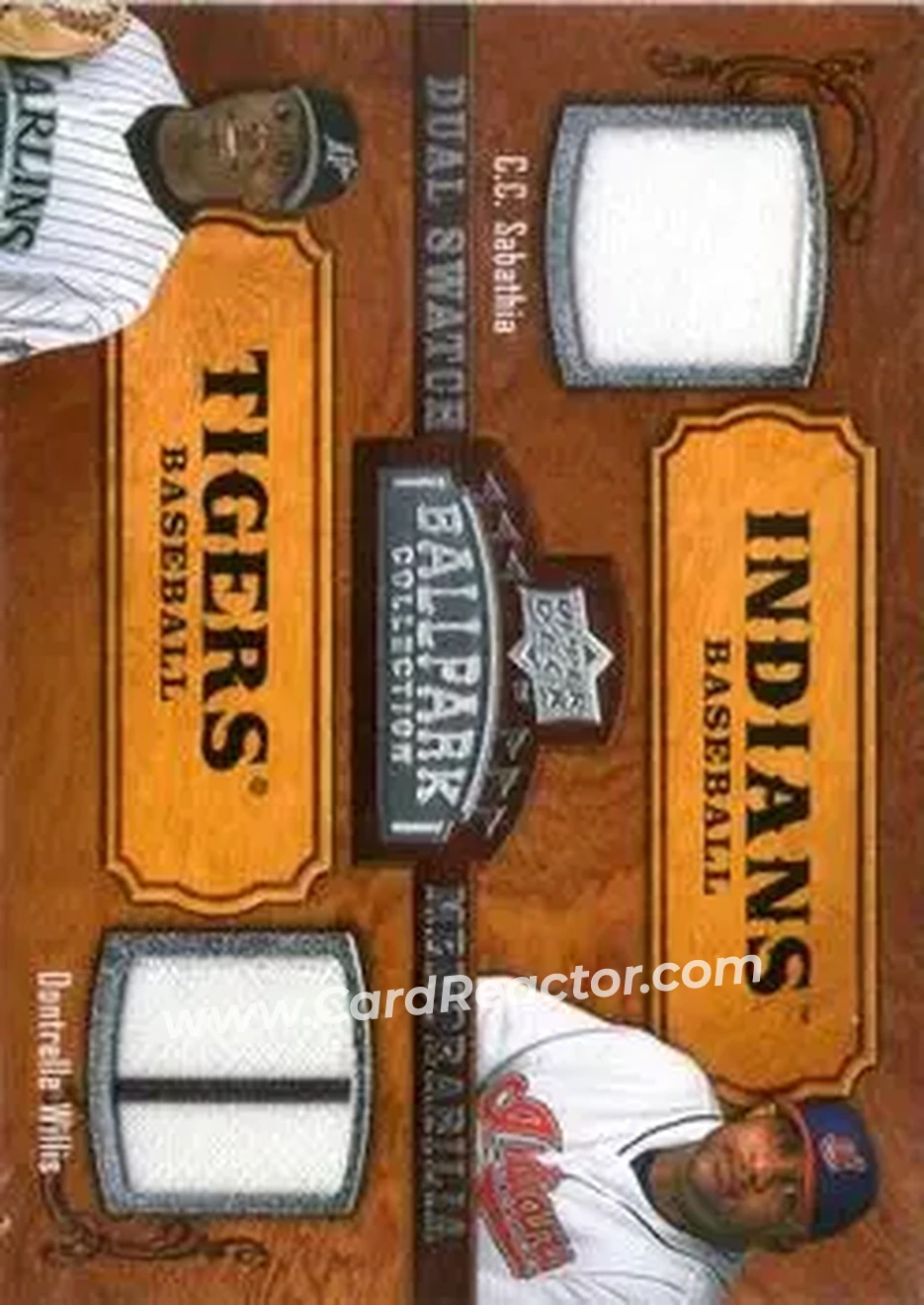 2008 Upper Deck Ballpark Collection #181 - CC Sabathia - Dontrelle Willis MEM - Cleveland Indians - Detroit Tigers - Front
