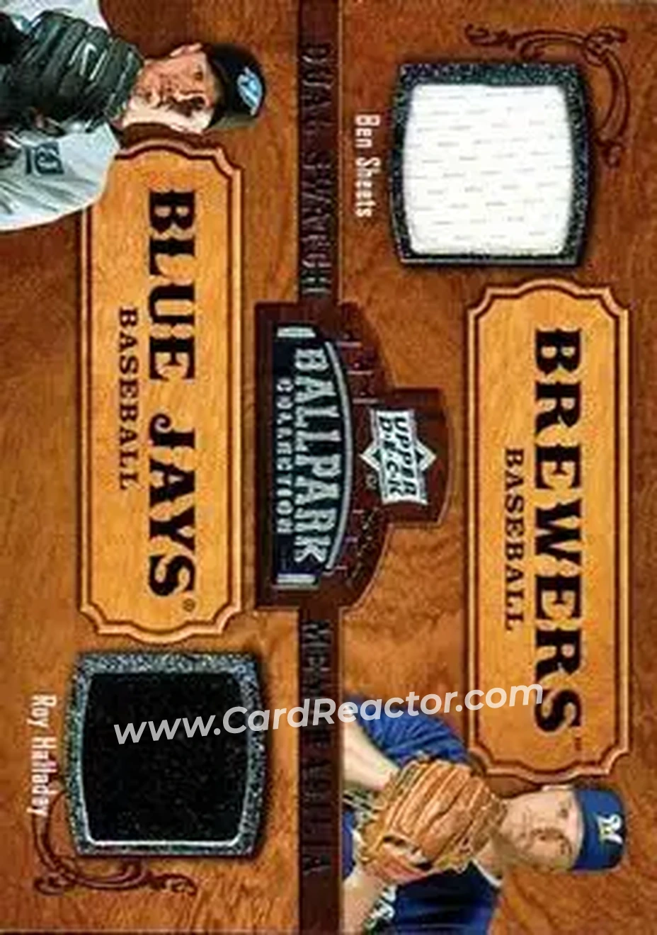 2008 Upper Deck Ballpark Collection #185 - Ben Sheets - Roy Halladay MEM - Milwaukee Brewers - Toronto Blue Jays - Front