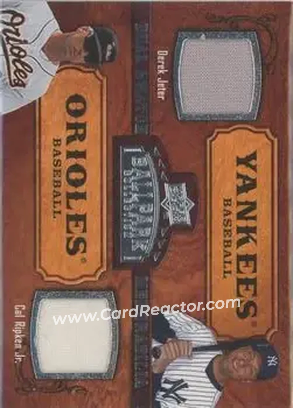 2008 Upper Deck Ballpark Collection #192 - Derek Jeter - Cal Ripken Jr. MEM - New York Yankees - Baltimore Orioles - Front 2008 Upper Deck Ballpark Collection #192 - Derek Jeter - Cal Ripken Jr. MEM - New York Yankees - Baltimore Orioles - Front