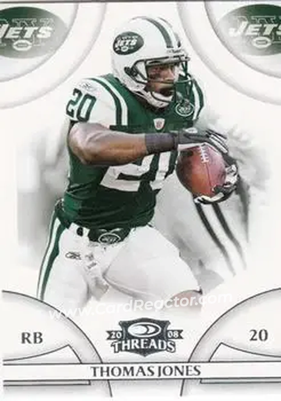 2008 Donruss Threads #29 - Thomas Jones - New York Jets - Front 2008 Donruss Threads #29 - Thomas Jones - New York Jets - Front