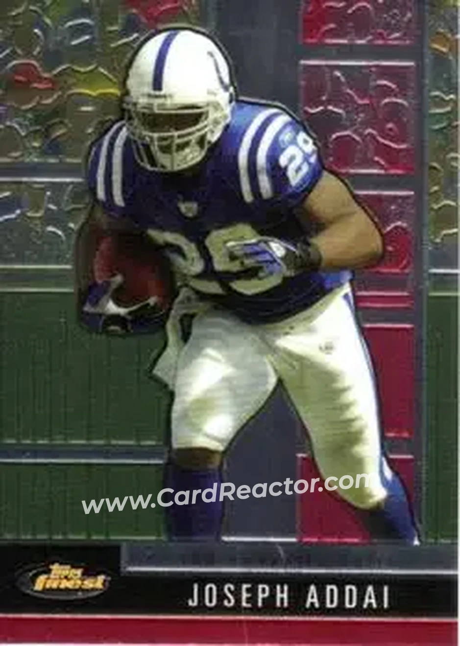 2008 Finest #29 - Joseph Addai - Indianapolis Colts - Front