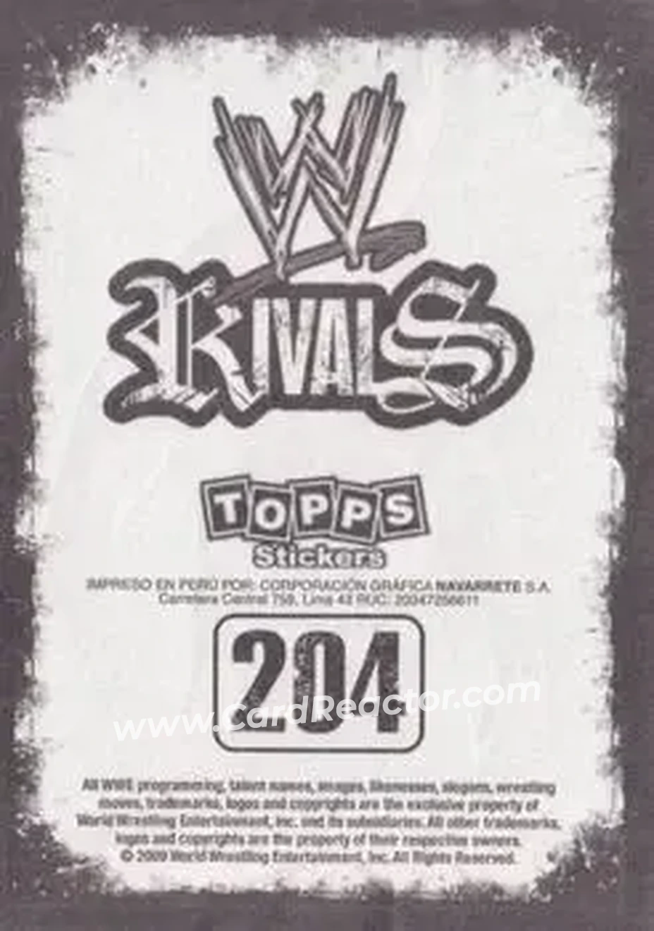 2009 Topps WWE Rivals Spanish #204 - Randy Orton - Back