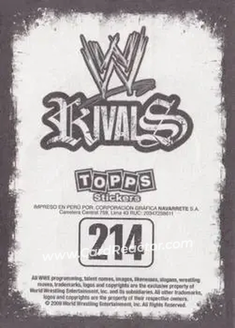 2009 Topps WWE Rivals Spanish #214 - The Undertaker - Back
