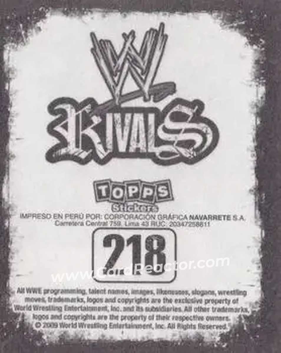 2009 Topps WWE Rivals Spanish #218 - The Undertaker - Back 2009 Topps WWE Rivals Spanish #218 - The Undertaker - Back