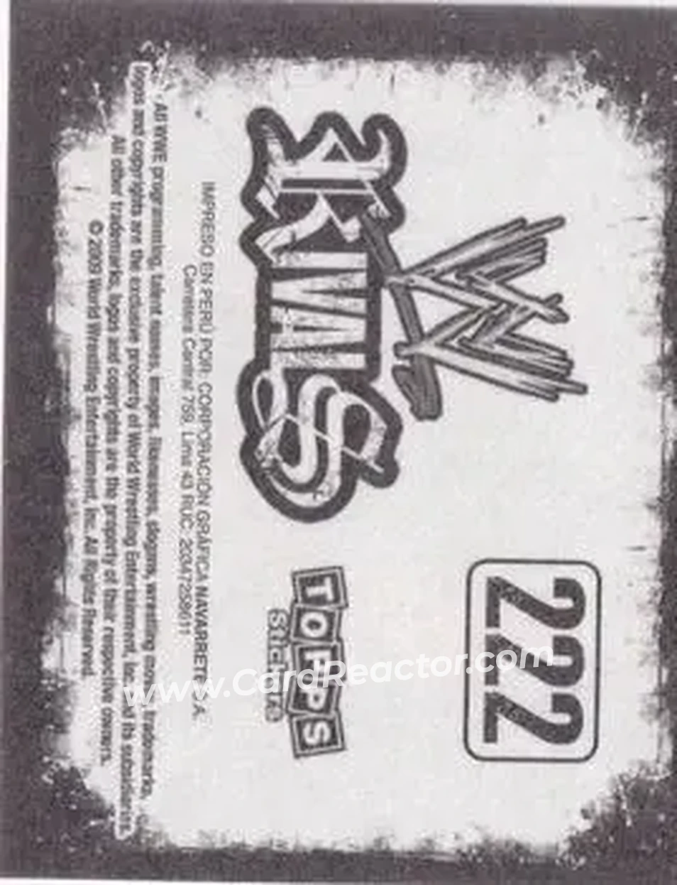 2009 Topps WWE Rivals Spanish #222 - The Undertaker - Back