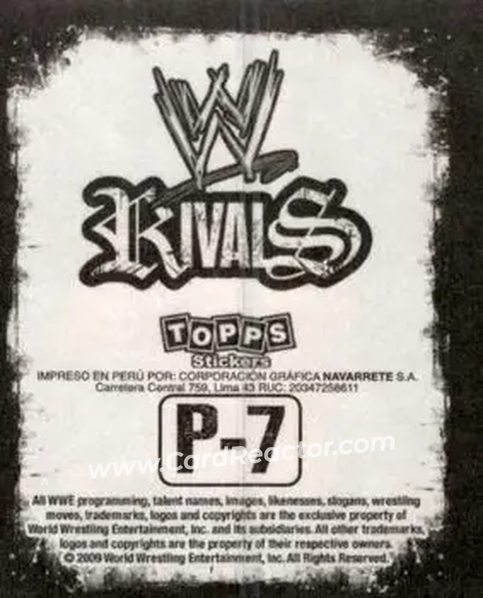 2009 Topps WWE Rivals Spanish - Poster #P7 - John Morrison - Back