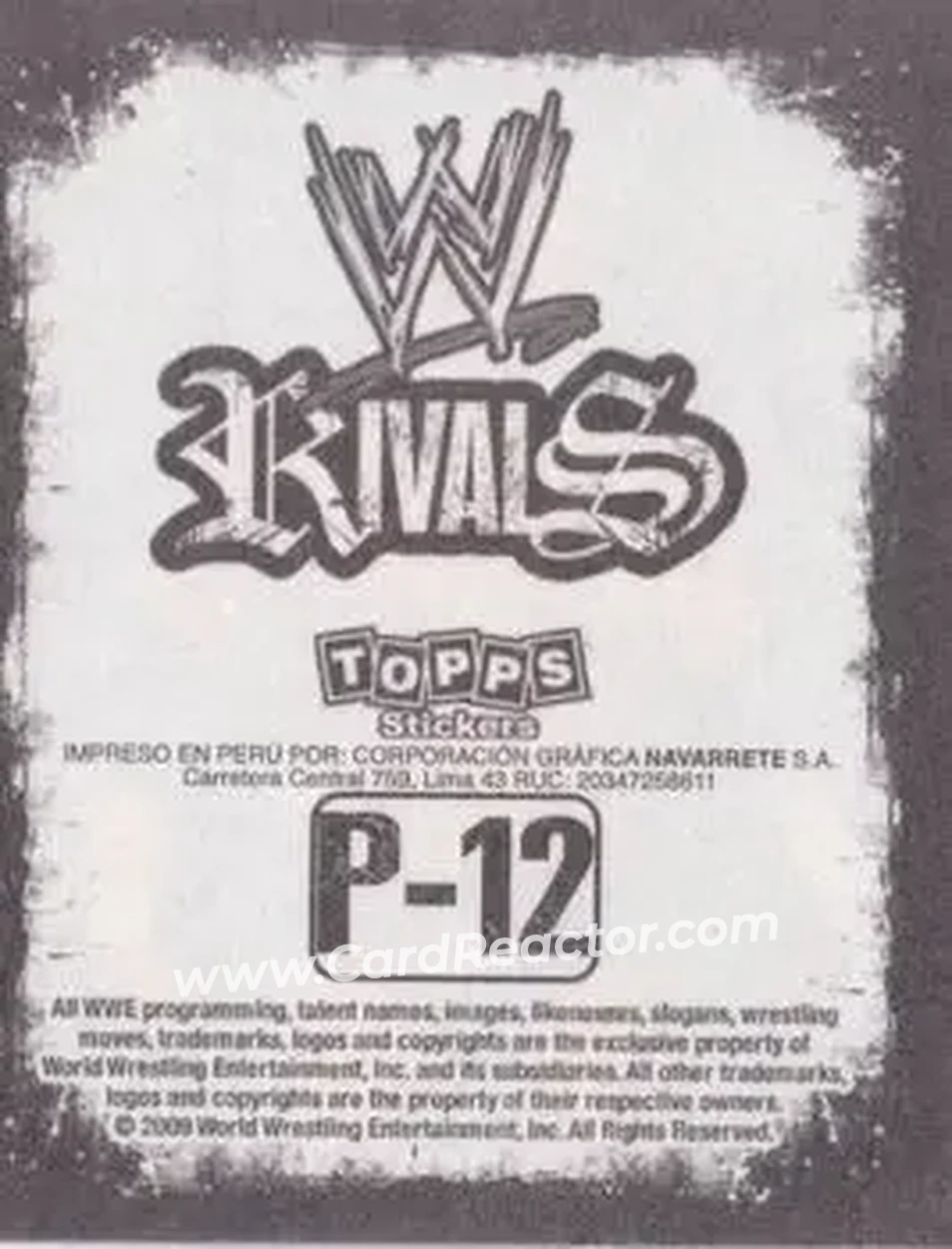 2009 Topps WWE Rivals Spanish - Poster #P12 - Hunter Hearst Helmsley - Back
