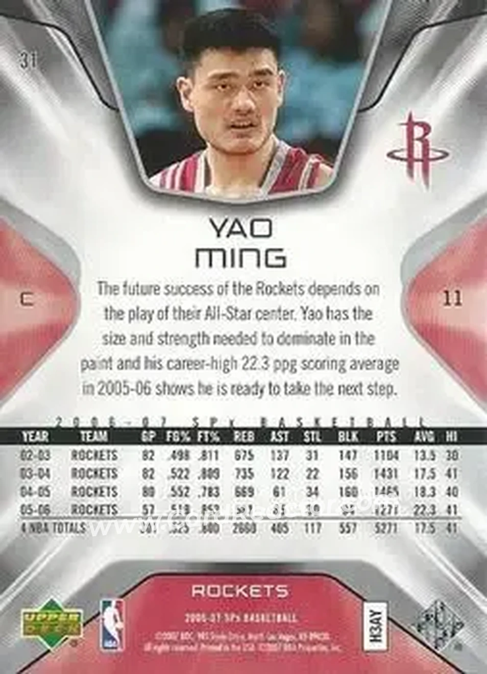 2006-07 SPx #31 - Yao Ming - Houston Rockets - Back