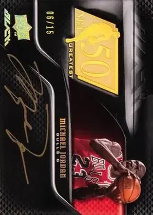 2008-09 UD Black - 50 Greatest Autographs Gold #50AU-JO - Michael Jordan - Chicago Bulls