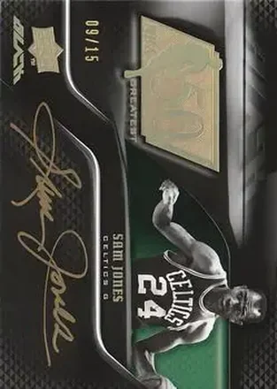2008-09 UD Black - 50 Greatest Autographs Gold #50AU-SJ - Sam Jones - Boston Celtics