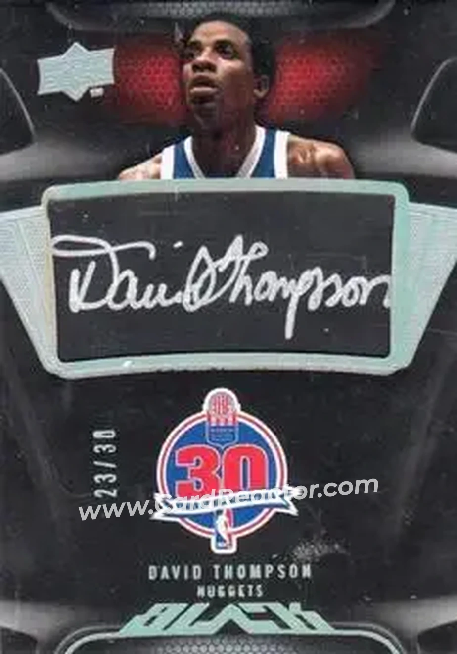 2008-09 UD Black - ABA/NBA 30th Anniversary Autographs #30-DT - David Thompson - Denver Nuggets - Front