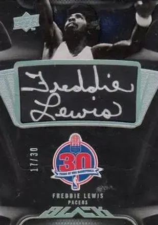 2008-09 UD Black - ABA/NBA 30th Anniversary Autographs #30-FL - Freddie Lewis - Indiana Pacers
