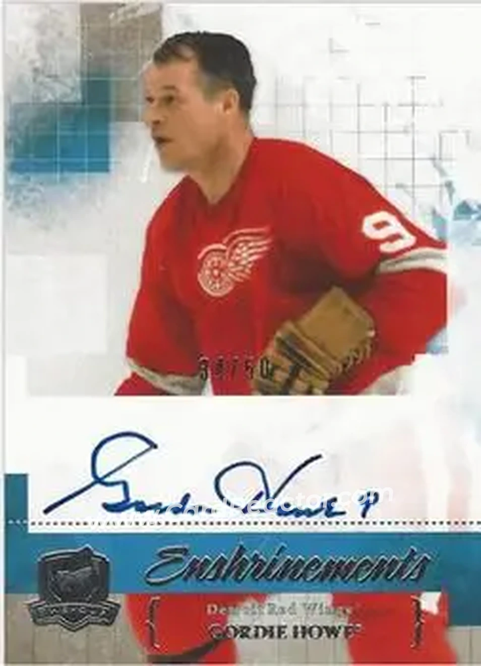 2010-11 Upper Deck The Cup - Enshrinements #CE-GH - Gordie Howe - Detroit Red Wings - Front 2010-11 Upper Deck The Cup - Enshrinements #CE-GH - Gordie Howe - Detroit Red Wings - Front