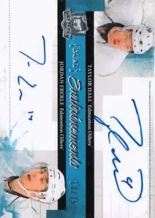 2010-11 Upper Deck The Cup - Enshrinements Dual #CE2-HE - Taylor Hall - Jordan Eberle AU, SN35 - Edmonton Oilers - Edmonton Oilers