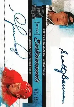 2010-11 Upper Deck The Cup - Enshrinements Dual #CE2-LB - Scotty Bowman - Igor Larionov AU, SN35 - Detroit Red Wings - Detroit Red Wings