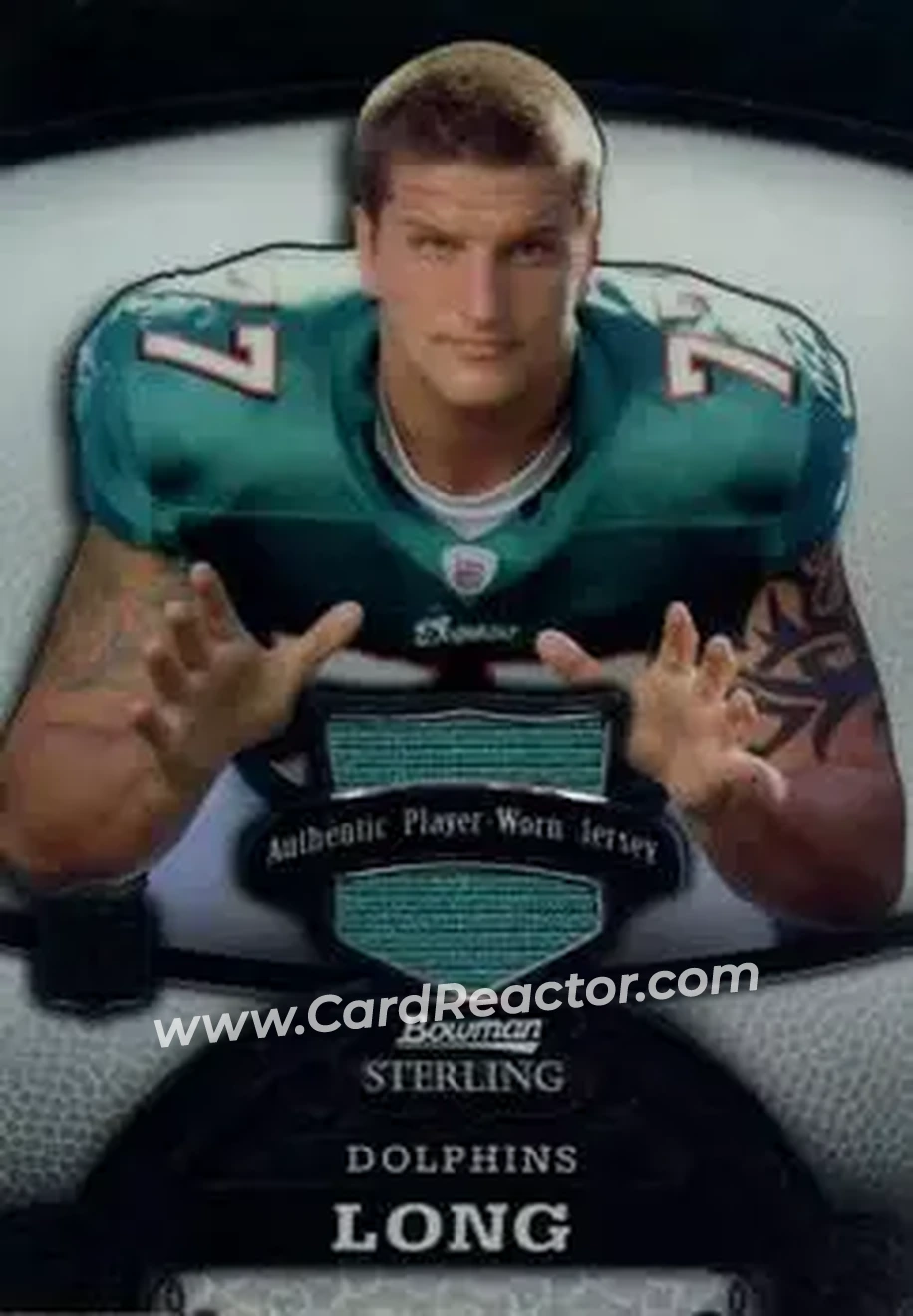 2008 Bowman Sterling #142a - Jake Long - Miami Dolphins - Front 2008 Bowman Sterling #142a - Jake Long - Miami Dolphins - Front