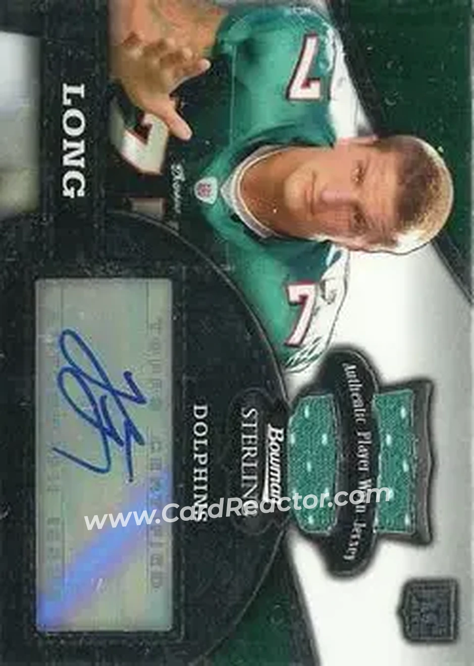 2008 Bowman Sterling #142b - Jake Long - Miami Dolphins - Front 2008 Bowman Sterling #142b - Jake Long - Miami Dolphins - Front
