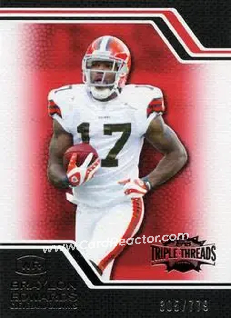 2008 Topps Triple Threads #59 - Braylon Edwards - Cleveland Browns - Front 2008 Topps Triple Threads #59 - Braylon Edwards - Cleveland Browns - Front