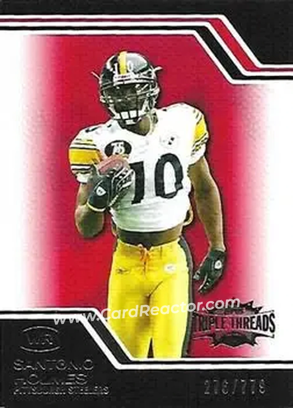 2008 Topps Triple Threads #75 - Santonio Holmes - Pittsburgh Steelers - Front