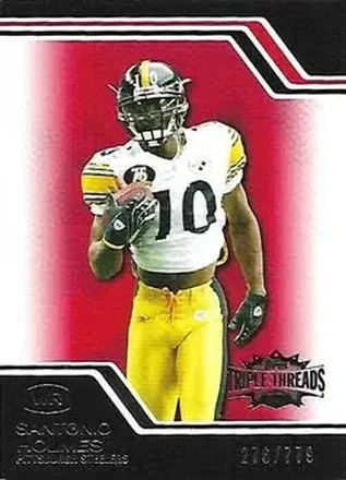 2008 Topps Triple Threads #75 - Santonio Holmes - Pittsburgh Steelers