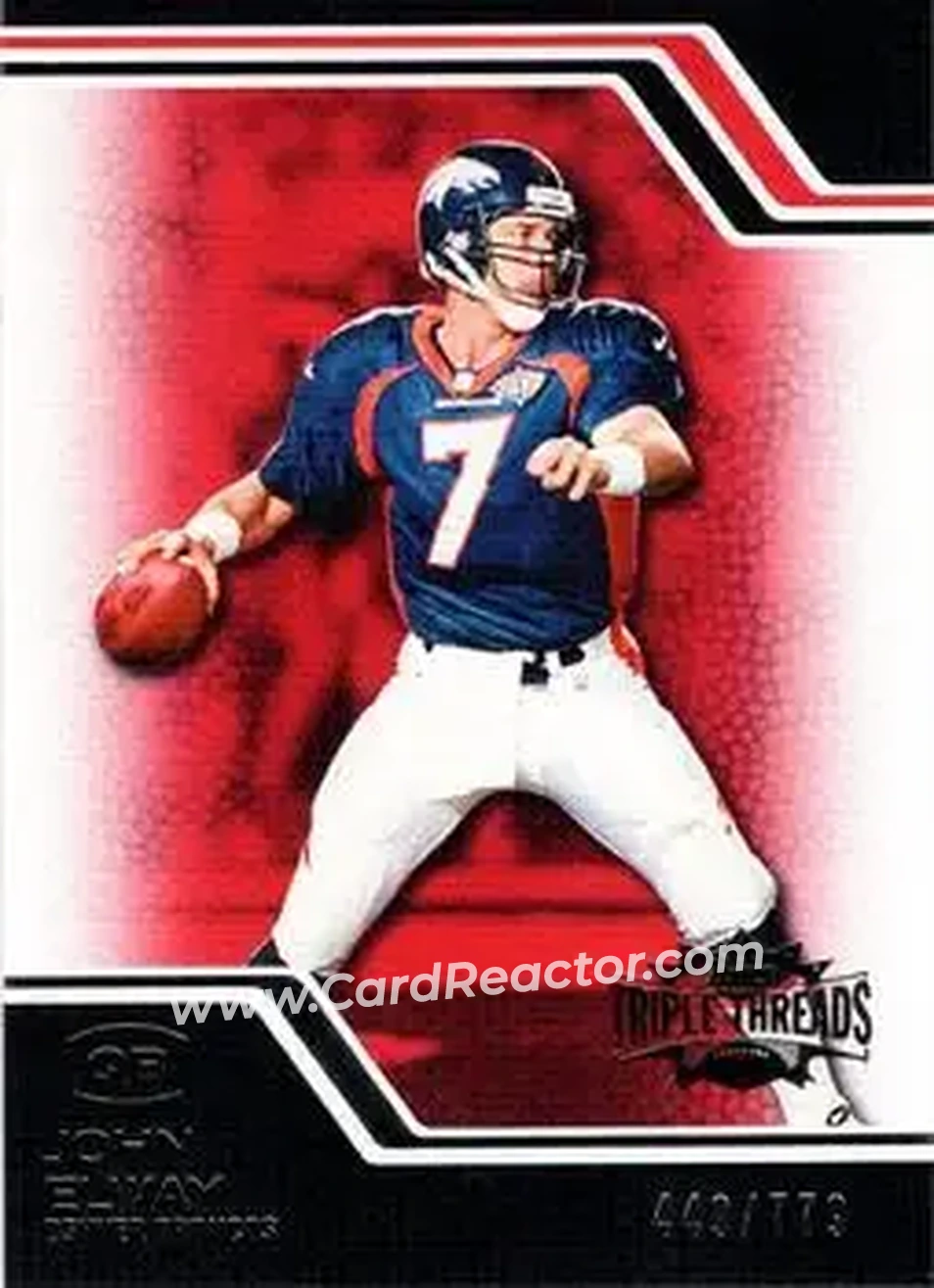 2008 Topps Triple Threads #92 - John Elway - Denver Broncos - Front 2008 Topps Triple Threads #92 - John Elway - Denver Broncos - Front
