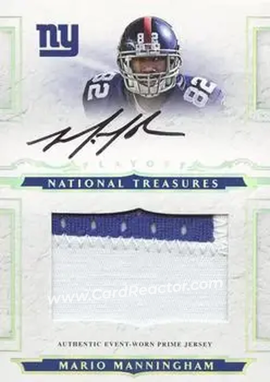 2008 Playoff National Treasures #131 - Mario Manningham - New York Giants - Front 2008 Playoff National Treasures #131 - Mario Manningham - New York Giants - Front