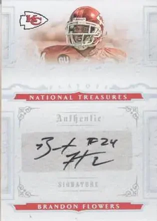 2008 Playoff National Treasures #140 - Brandon Flowers - Kansas City Chiefs