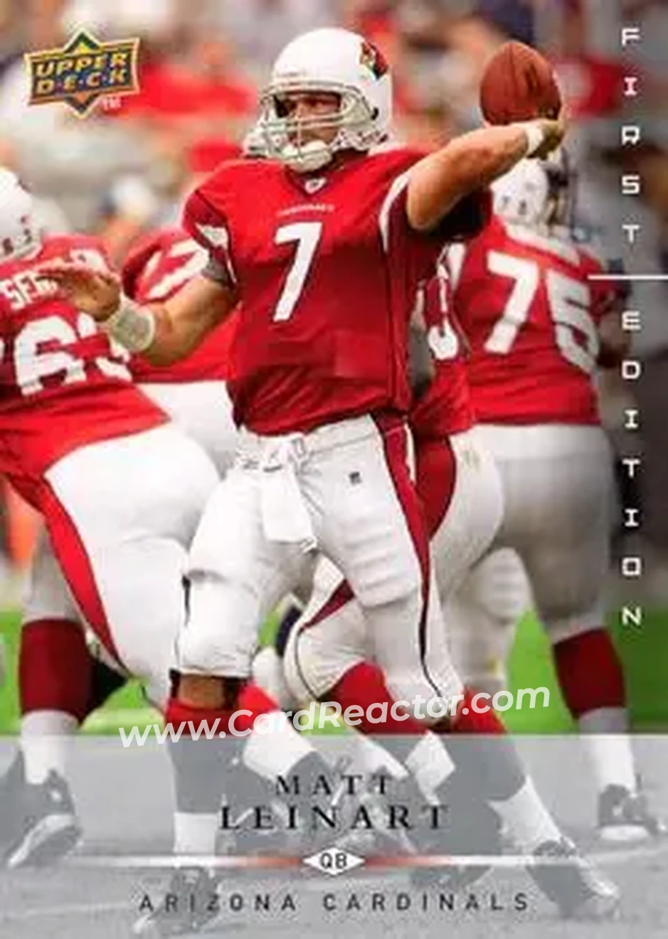 2008 Upper Deck First Edition #2 - Matt Leinart - Arizona Cardinals - Front 2008 Upper Deck First Edition #2 - Matt Leinart - Arizona Cardinals - Front