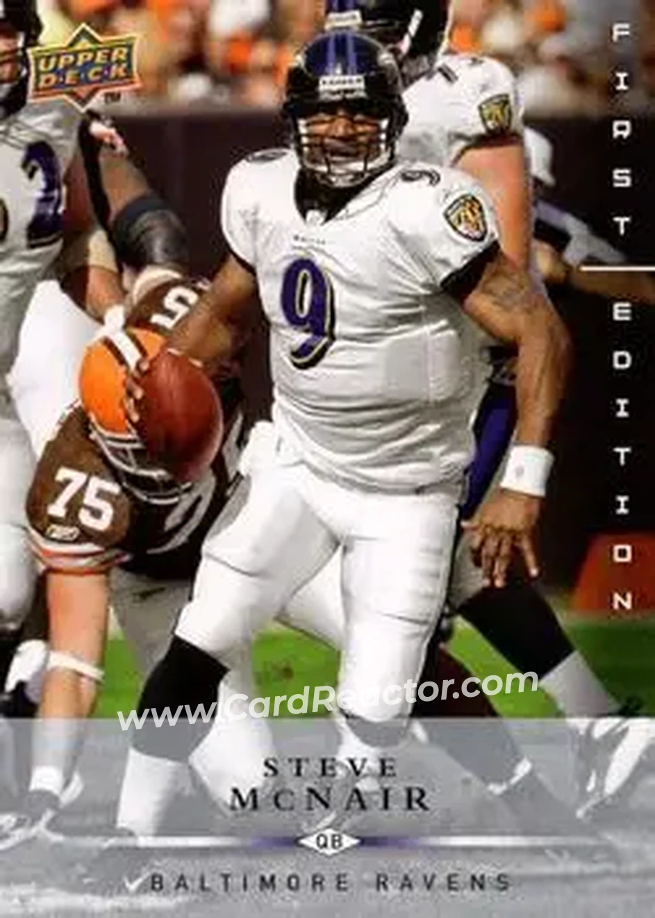 2008 Upper Deck First Edition #12 - Steve McNair - Baltimore Ravens - Front 2008 Upper Deck First Edition #12 - Steve McNair - Baltimore Ravens - Front