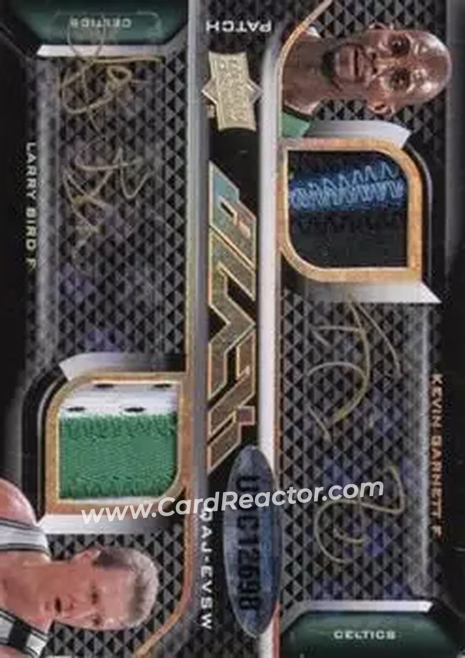 2008-09 UD Black - Autographs Patches Quad Gold #QAJ-EVSW - Larry Bird - Kevin Garnett - Kobe Bryant - Magic Johnson AU, MEM, SN5 - Boston Celtics - Los Angeles Lakers - Back