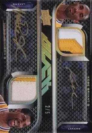 2008-09 UD Black - Autographs Patches Quad Gold #QAJ-EVSW - Larry Bird - Kevin Garnett - Kobe Bryant - Magic Johnson AU, MEM, SN5 - Boston Celtics - Los Angeles Lakers