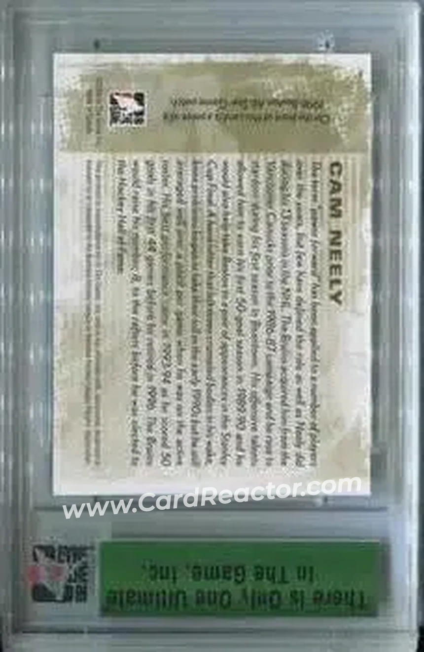 2008-09 In The Game Ultimate Memorabilia #NNO - Cam Neely - Boston Bruins - Back 2008-09 In The Game Ultimate Memorabilia #NNO - Cam Neely - Boston Bruins - Back