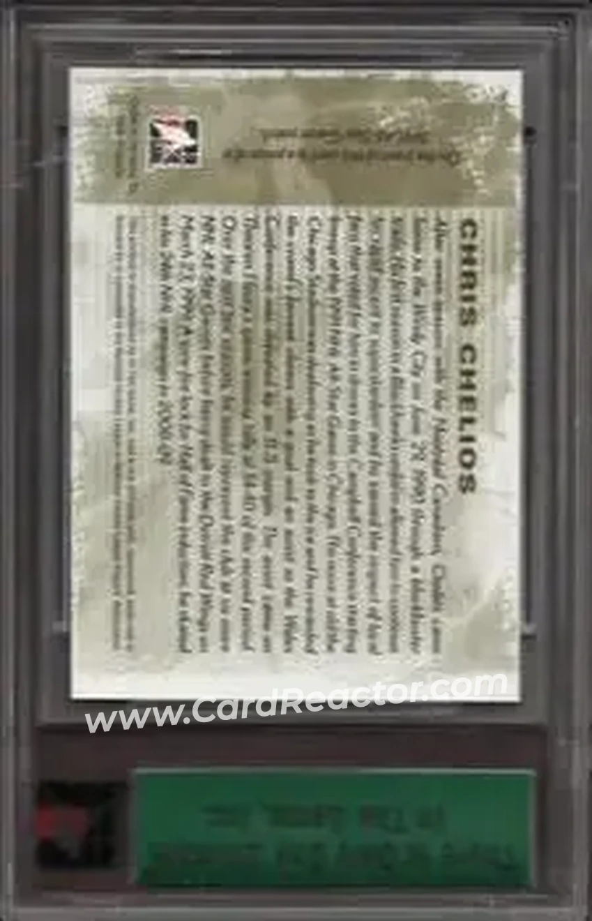 2008-09 In The Game Ultimate Memorabilia #NNO - Chris Chelios - Chicago Blackhawks - Back
