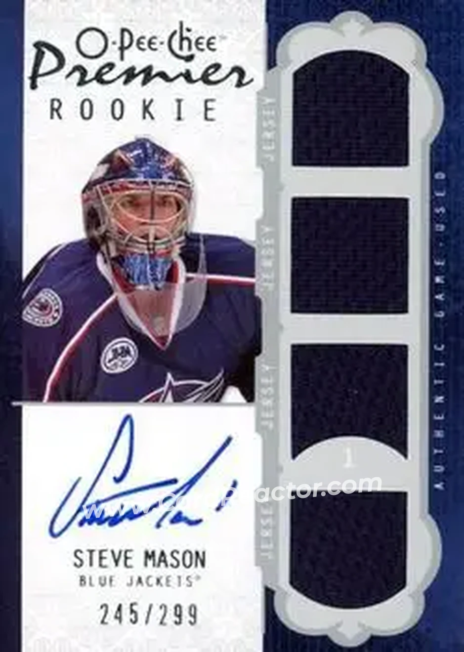 2008-09 O-Pee-Chee Premier #50 - Steve Mason - Columbus Blue Jackets - Front