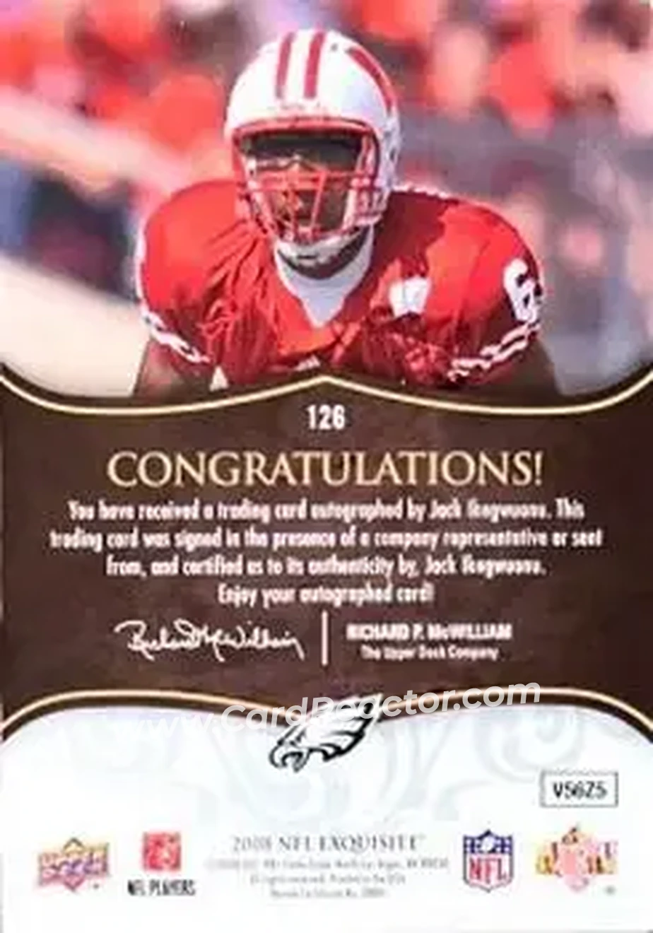 2008 Upper Deck Exquisite Collection #126 - Jack Ikegwuonu - Philadelphia Eagles - Back